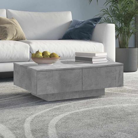 vidaXL Mesa de centro madera de ingeniería gris hormigón 90x60x31 cm (1/5)