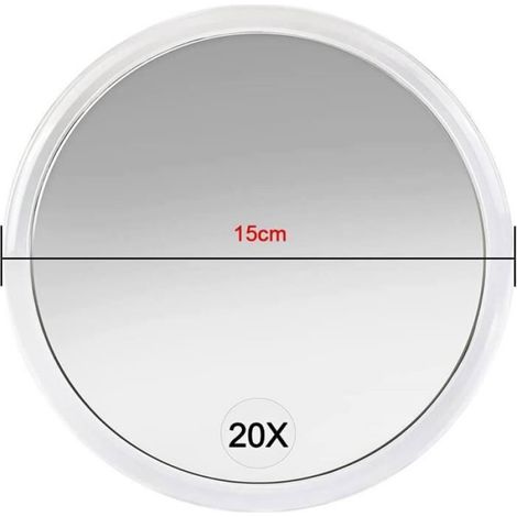 Miroir Grossissant - 20X - ABS Plastique - Verre - Blanc (1/4)