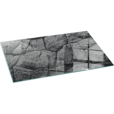 Plaque de protection en verre trempé de sol décorative imprimée sous cheminée Motif pierre naturelle 100x50 cm (1/5)