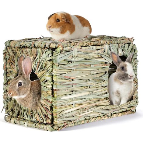 Braided Straw Rabbit Nest, Decorative Indoor House, Comfortable and Secure Nest for Small Animals (1/5)