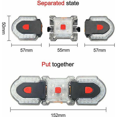 Clignotant de vélo, lampe USB rechargeable avant et arrière - FFY (1/4)