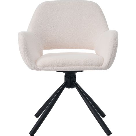 Set tavolo pranzo estensibile con 6 sedie Sherpa, tavolo rettangolare con contenitore, bianco (1/5)