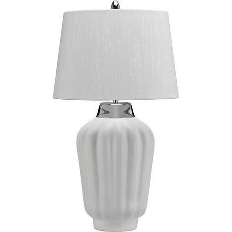 Lampada Da Scrivania Contemporanea Bexley Porcellana Bianco Nichel 1 Luce E27 (1/5)