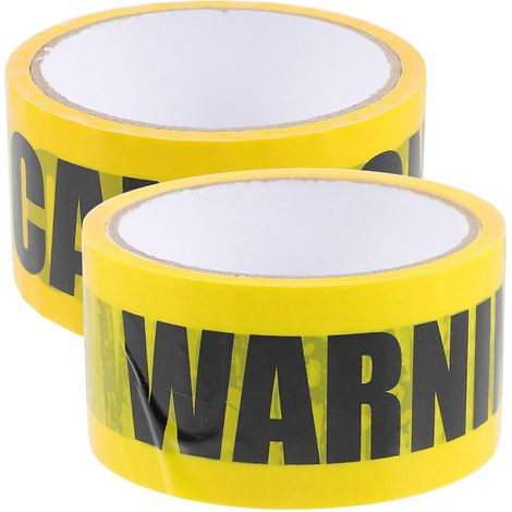 2 rouleaux d'autocollants de signalisation de travaux routiers - Ruban de signalisation - Accessoire d'Halloween-2500x4.8cm (1/4)