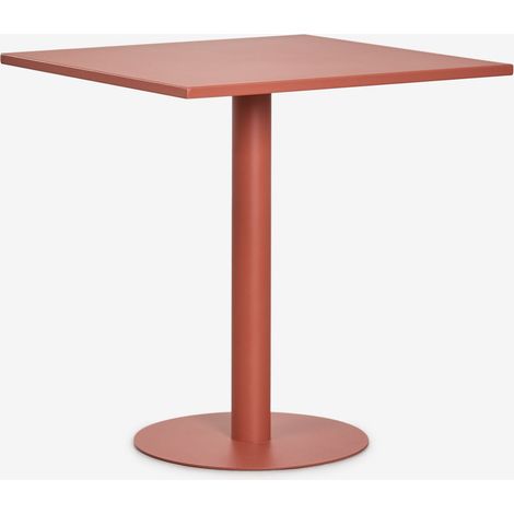 SKLUM Quadratischer Gartentisch 70x70 cm aus Eisen Mizzi Terracotta                                   (1/5)