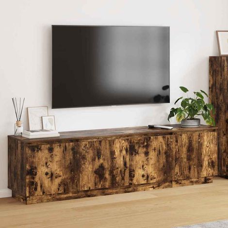 vidaXL TV Cabinet 180 x 38 x 49 cm Smoked Oak Engineered Wood