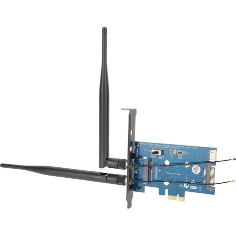 Adaptateur sans fil double bande avec porte-carte SIM Mini PCI-E vers PCI-E 1X Périphérique réseau (1/5)