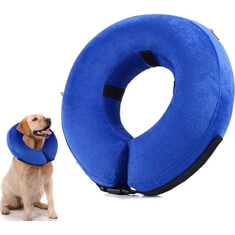 Collar inflable de recuperación para perros, collar isabelino ajustable para la recuperación de mascotas después de una cirugía o lesión (L)