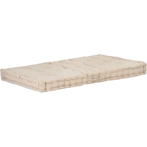 Maison Exclusive - Cuscino per Pallet e Pavimento in Cotone 120x80x10 cm Beige (1/5)