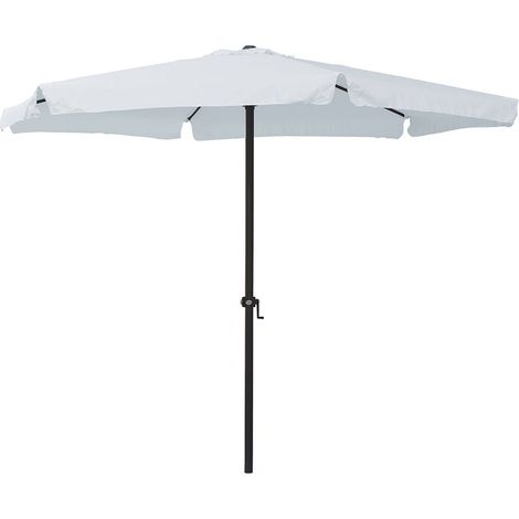 Ombrellone Rotondo da Giardino Ø 3 m Palo Ø48 mm Struttura in Acciaio Esterno Bianco