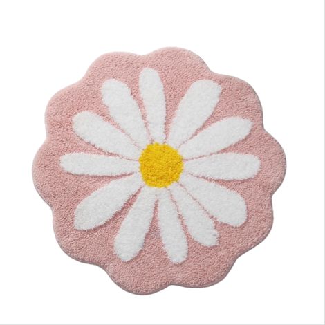 Joli tapis de bain à fleurs roses, Absorption d'eau, Antidérapant, Lavable en machine, Pour chambre à coucher, cuisine, salle de bai, 66 x 66 cm