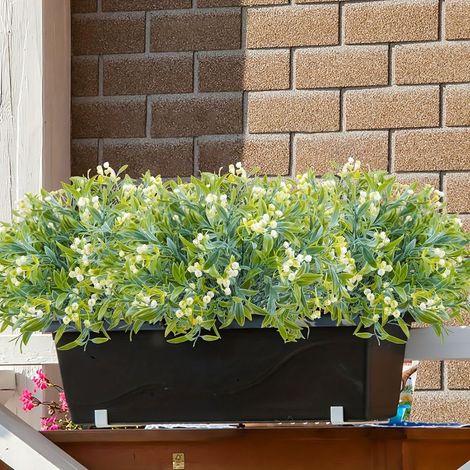 Lot de 4 Fleurs Artificielles Extérieur Anti-UV – Plantes Artificielles Décoration Jardin Balcon Terrasse Jardinière Sans Entretien, Blanc (1/2)