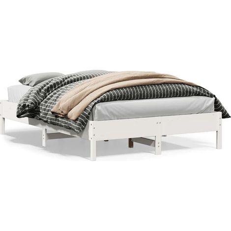 Estructura de cama sin colchón madera de pino blanca 150x200 cm (1/5)