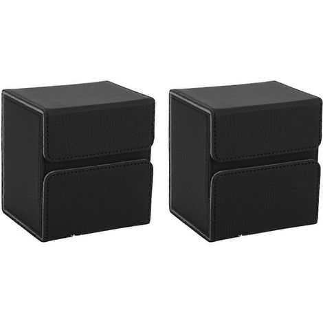 Boîte de rangement portable pour jeux de société, protège-cartes, grande capacité, noire (1/4)