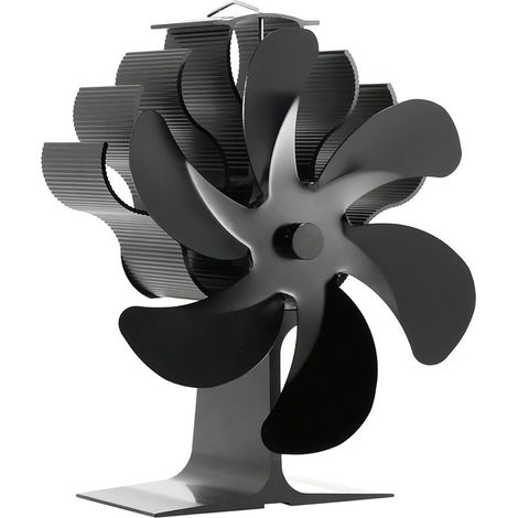 Ventilateur pour poêle à bois à 6 pales, ventilateur de chauffage pour poêle à bois, accessoires pour poêle à bois, fonctionnement silencieux, circulation d'air chaud pour grandes pièces (1/5)