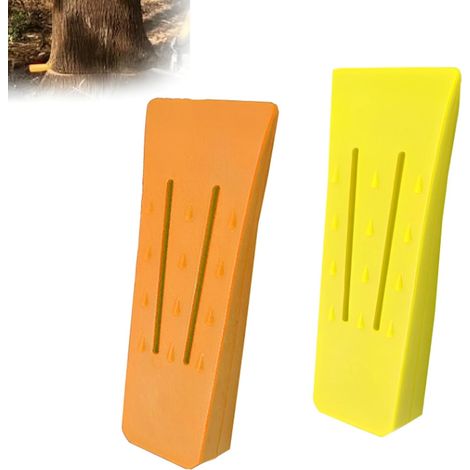 2 Pièces Coin Dabattage Plastique, Arbre Abattage, D'Arbres Coin, pour Enregistrement Falling de Coupe Fendre Tronçonneuse(Couleur Orange, Jaune) (1/5)