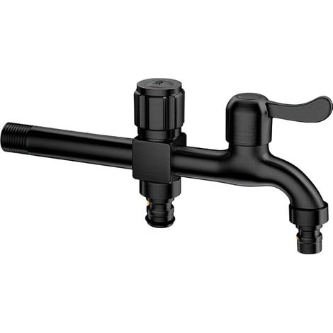 Washing Machine Faucet Outdoor Garden Tap Stainless Steel 200 mm Extension Tap Cold Water Tap, Black (1/5)