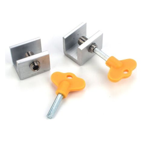 Cerradura de eje corredizo, 2 piezas Cerradura de ventana corrediza, Cerradura de ventana de Sicherheit antideslizante de aleación de aluminio con llave, Bloque de puerta corrediza, Cerradura de (1/5)