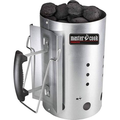 Bbq accenditore barbecue in acciaio modello C83600110 colore argento diametro 195 mm altezza 305 mm