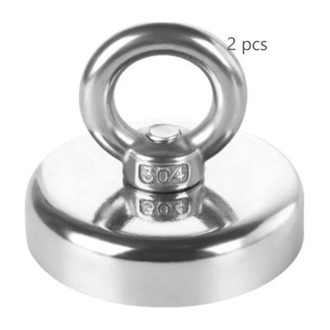 2 Pcs Aimant à œillet en néodyme 32 mm Adhérence 30 kg Super Forte Crochet Magnétique Magnétique Magnétique