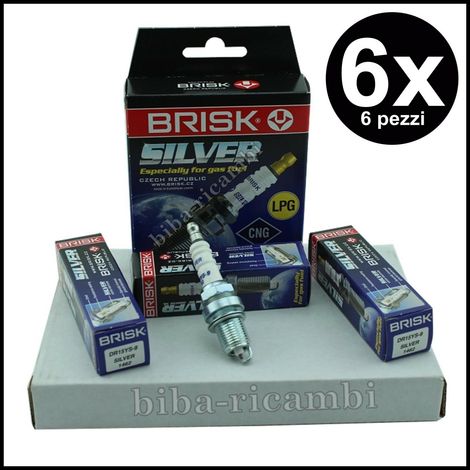 Candela kit 6 candele gpl metano brisk silver dr15ys-9 audi coupe (89) 1988-1996