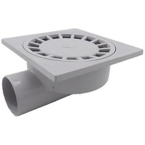 Scarico a pavimento 200 mm x 200 mm – Scarico orizzontale da 75 mm – PVC bianco – Per docce e ambienti umidi – 1 pezzo – Naxunnn (1/5)