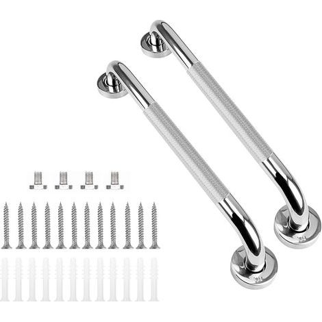 AIDUCHO 2-teiliger Haltegriff für die Badewanne, 40 cm, rutschfest, Wandmontage, Edelstahl, Duschgriff für Senioren/Menschen mit Behinderung/Kinder/Schwangere (1/5)