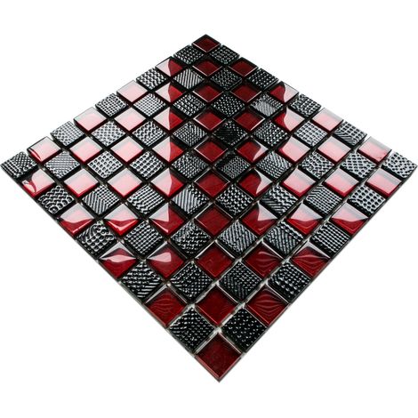 Ilcom mosaico in vetro su rete per bagno e cucina 30cm x 30cm - Enzo Ferrari (1/4)