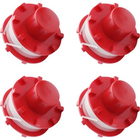 4 Bobines de Fil pour Coupe-Bordure Einhell GE-CT 36/30 Li E Solo, AGILLO 36/255 BL, AGILLO 18/200, Longueur 8 m, Fil Nylon, Diamètre 2 mm (1/5)