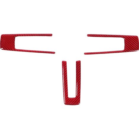 Lot de 3 autocollants pour cadre de volant, garniture de boutons en fibre de carbone, compatibles avec Ford Mustang 09-13-AquaForge (1/5)