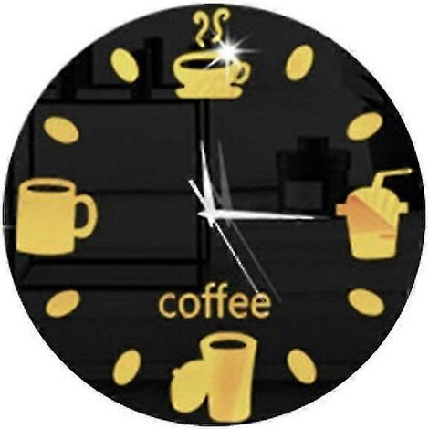 Horloge murale en acrylique, horloge décorative de style nordique silencieuse avec mouvement à quartz précis pour votre espace de vie, élégante horloge à café en métal (1/4)