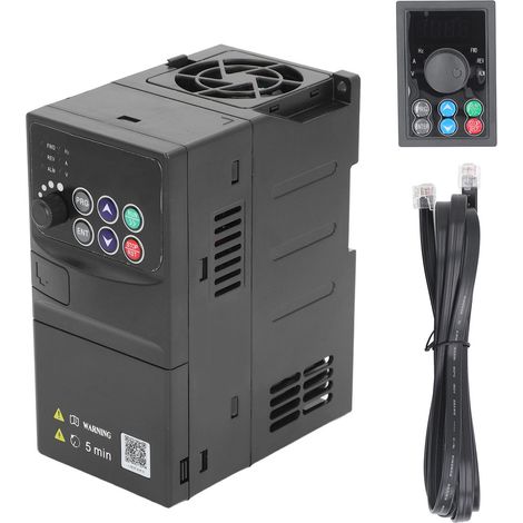 Convertisseur de fréquence 2,2 kW, 3 phases, entrée 320-460 V, sortie 0-380 V, variateur vectoriel à entraînement variable avec câble de 1,5 m (1/5)