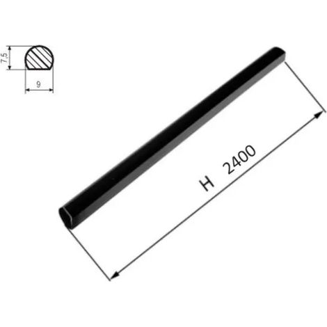 Asta AGB per Spagnoletta Lunghezza 240cm Nera H009000893