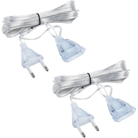 2 Pcs Fil Électrique Transparent Rallonge Électrique Transparente Câble Rallonge Électrique 5m pour Accessoires Electriques Petit (1/4)
