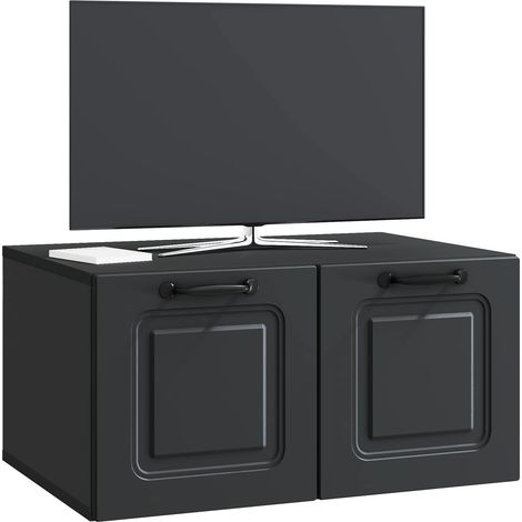 Maison Exclusive - Meuble TV mural Noir 59,5 x 41 x 30 cm Bois d'ingénierie