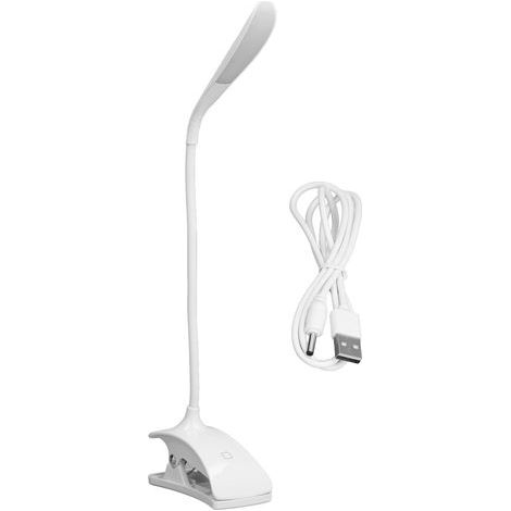 LED desk lamp, 3 brightness levels, energy saving, eye protection, table clip with flexible gooseneck (1/5)