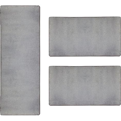 Descente de lit Sundae Argent 73 1 tapis 80 x 300 cm + 2 tapis 80 x 150 cm
