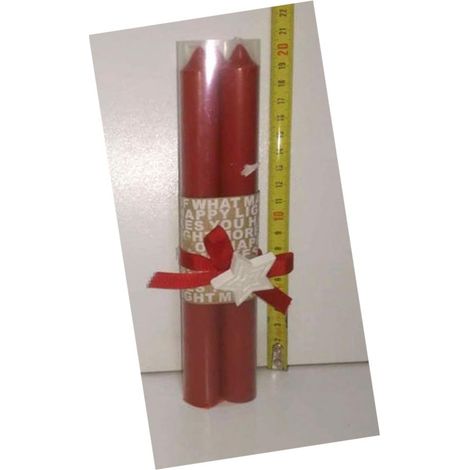 Candela rossa da centrotavola regali di natale addobbi per casa natalizi decorazioni 20cm (1/5)