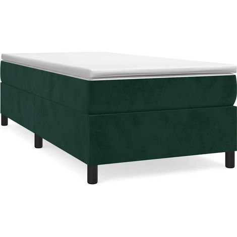 Maison Exclusive - Giroletto a Molle con Materasso Verde Scuro 80x200 cm Velluto (1/5)