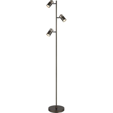 Lampada da terra Lampada da salotto Nera Interruttore a pedale Regolabile H 154 cm (1/5)