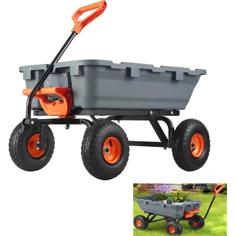 Véhicule de transport pour le jardin, brouette, chariot de terrasse, chariot d'extérieur, idéal pour le jardinage et les travaux extérieurs (363 kg)