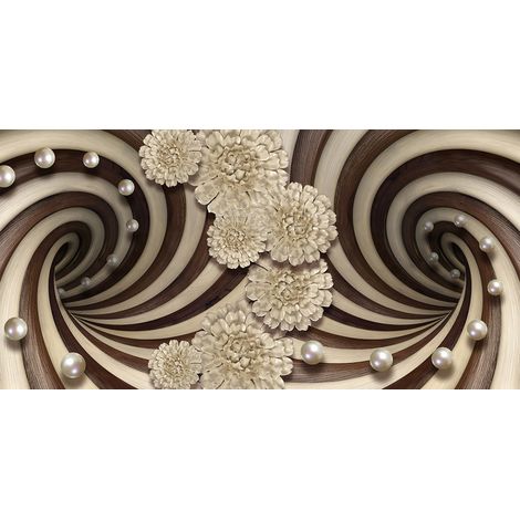 Papier peint panoramique - Fleurs 3D - 390 cm x 195 cm (1/2)