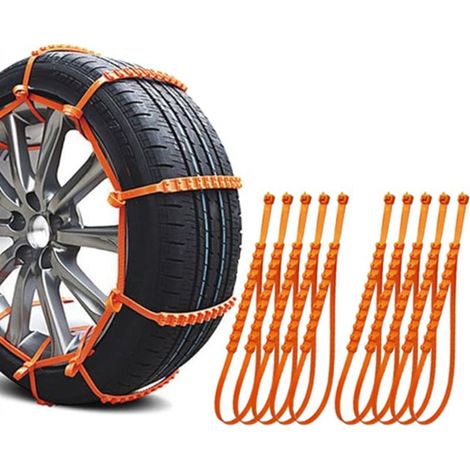 10 chaînes à neige jetables, sangles pour pneus, chaînes à neige pour la conduite sur neige et les camions, accessoires automobiles (1/5)