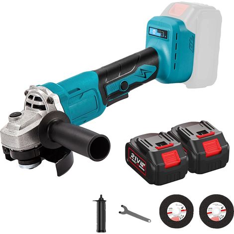 Amoladora angular, motor sin escobillas, diseño ergonómico, con 2 baterías. (1/2)