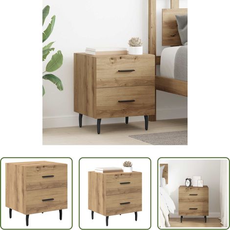 vidaXL Schlafzimmer - Nachttisch Artisan-Eiche 40 x 35 x 47,5 cm Holzwerkstoff (1/5)