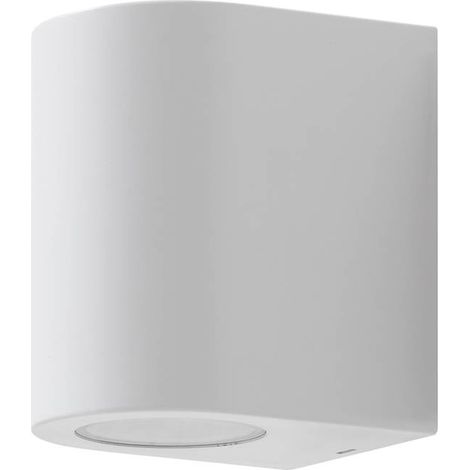 PRIOS Lámpara de pared exterior 'Irfan' en Blanco Plástico
