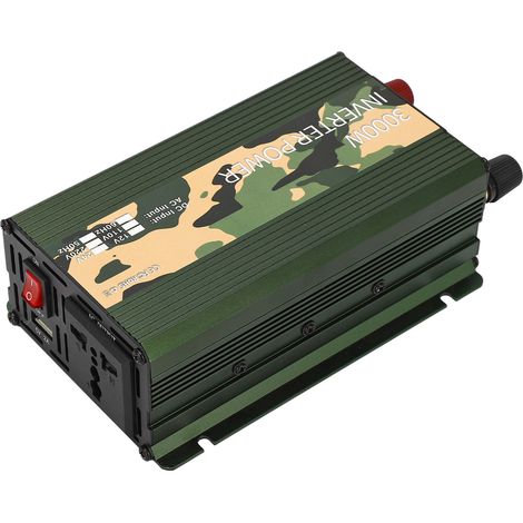 Onduleur Solaire 3000W 24V/220V Sinusoïdal Pur avec Ports USB et Prises AC 50Hz
