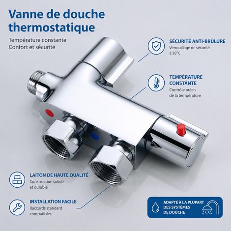 Corps de mitigeur thermostatique mural en cuivre pour bidet et WC réf 0588 16 × 13 × 9 cm 680 g – Livraison gratuite