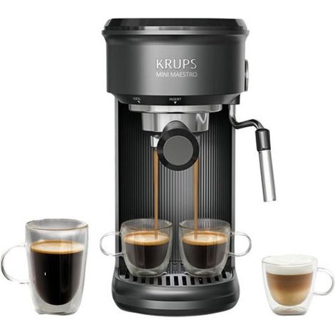 Expresso Mini Maestro - 20 Bars - Rã©servoir 0,6 L - ã©cran Tactile - Buse Vapeur - 12 Cm - Noir - Gpe Seb France - Krups (1/5)