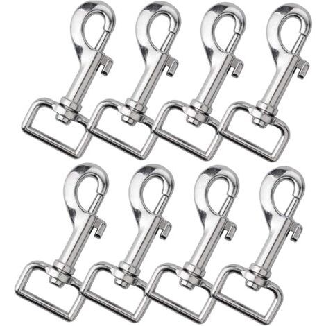 8 Pièces Boulon du Crochet Mousqueton à Œil Pivotant, Pivotant Déclencheur Clips, Clip de Crochet de Déclenchement, pour Animal Domestique Chaînes, Porte-Clé, Sac à Dos